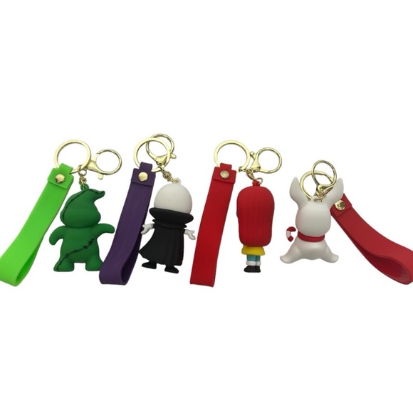 Disney's Nightmare Before Christmas Rubber Keychain Set of 4 NEW - Picture 2 of 12